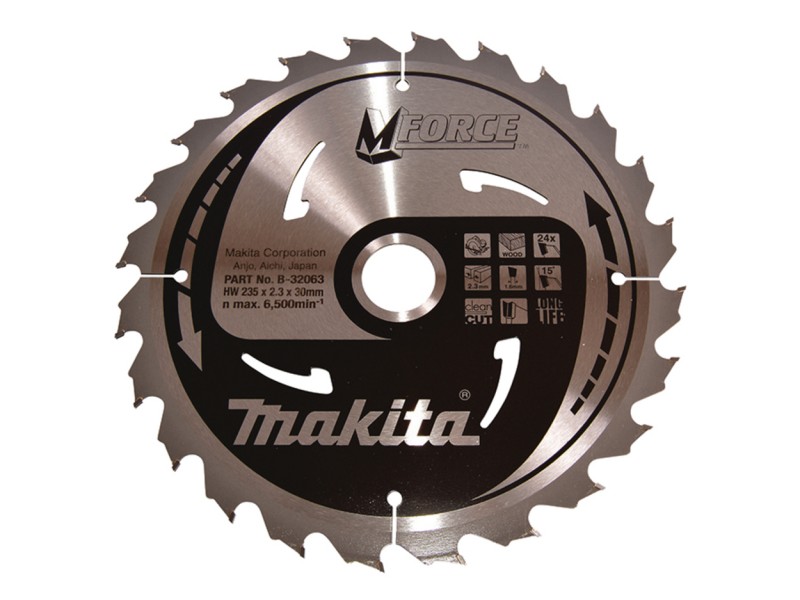 TCT MForce žagin list Makita, Dimenzije: 235x2,3x30mm, Zob: 24, B-32063