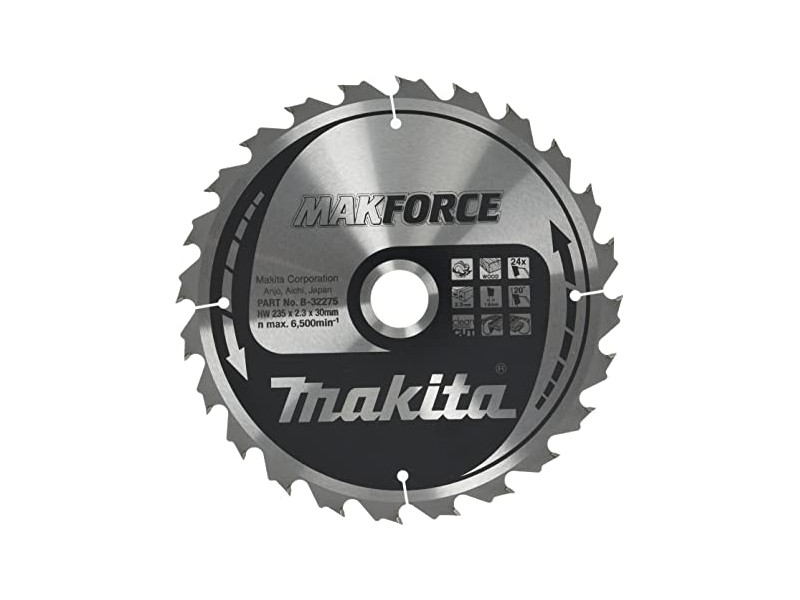 TCT MAKForce žagin list Makita, Dimenzije: 235x2,3x30mm, Zob: 24, B-32275