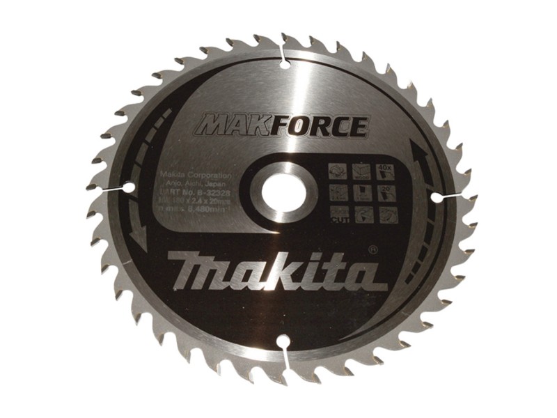 Žagin list Makita MAKForce, za les, Dimenzije: 180x2,4x20mm, Zob: 40, B-32328