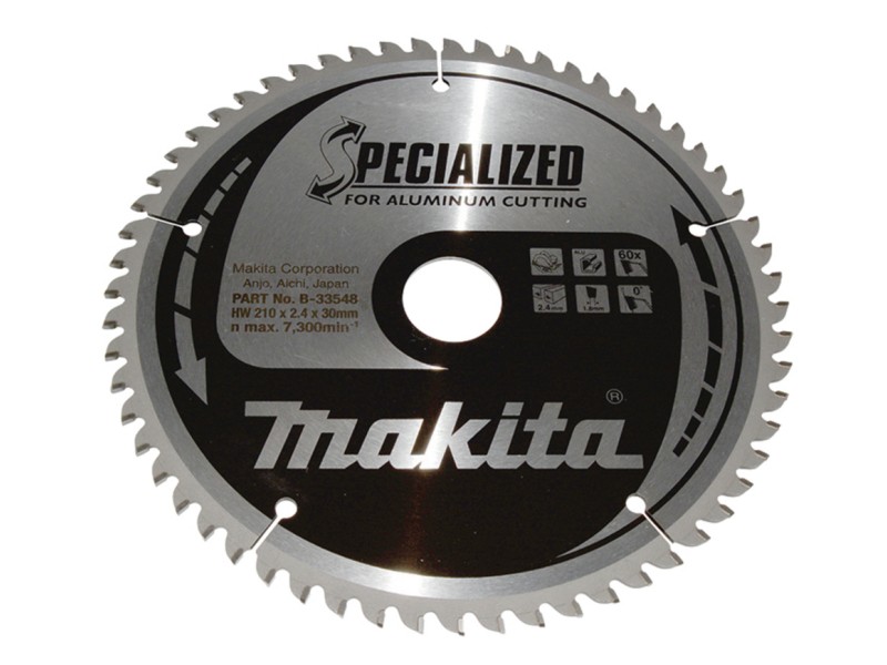 TCT žagin list Makita, Dimenzije: 210x2,4x30mm, Zob: 60, B-33548