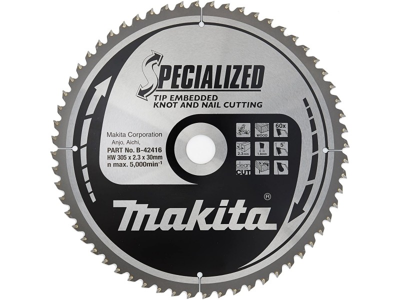 Žagin list Makita, Dimenzije: 305x30mm, Zob: 60, B-40652