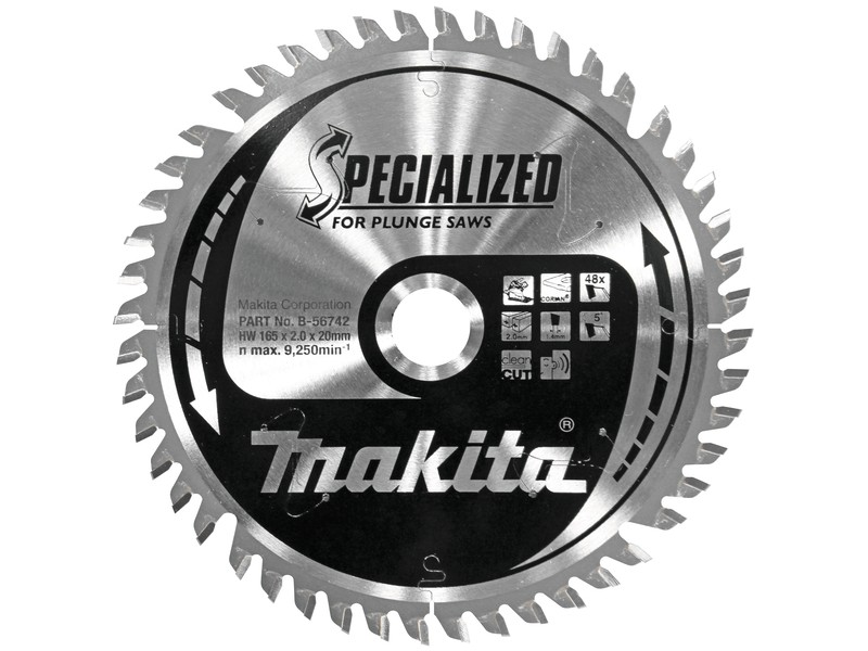 TCT žagin list Makita, za Kerrock, Dimenzije: 165mmx20mm, Zob: 48, B-56742