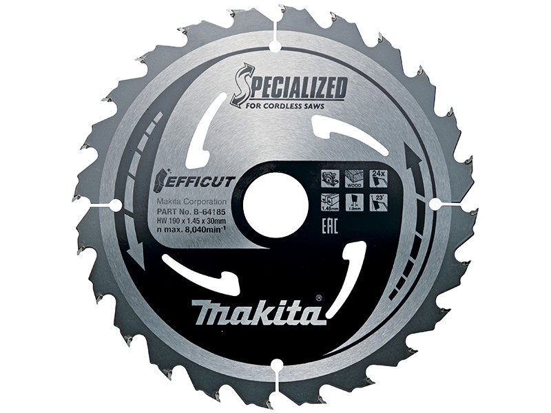 Žagin list Makita TCT Specialized, Efficut, Dimenzije: 305x2,15x30mm, Zob: 60, B-67309