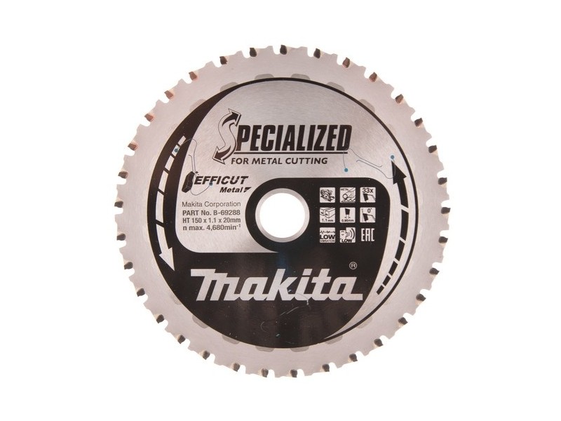 Žagin list Makita TCT  Efficut, Dimenzije: 150x20mm, Zob: 33, B-69288