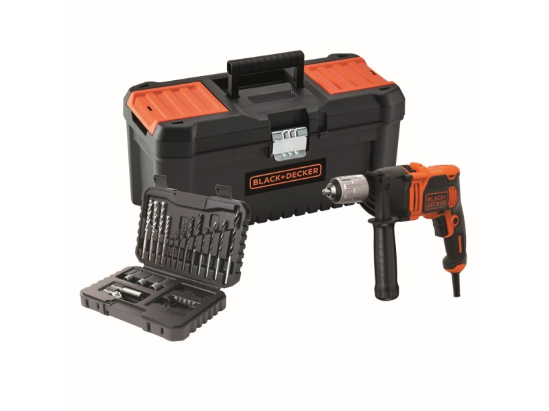 Udarni vrtalnik Black and Decker BEH850KA32 s 32-delnim priborom v kovčku, 850W, 2kg