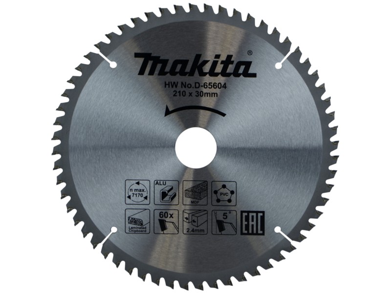 Žagin list Makita TCT, Dimenzije: 210x30x2.4mm, Zob: 60, D-65604 