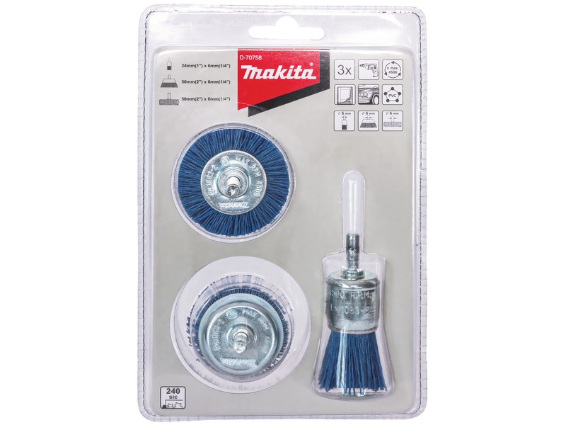 3 delni set najlonskih krtač za vrtalnike Makita, 24, 50, 50 mm, D-70758