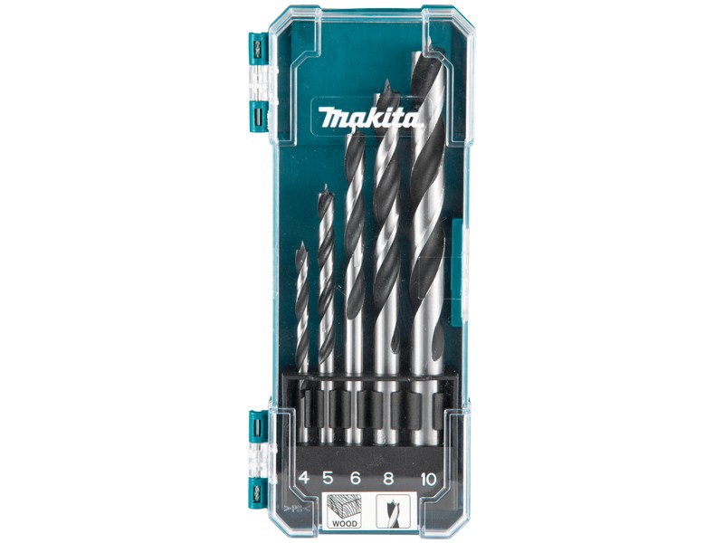 5-delni set svedrov za les Makita-cilindrično vpetje (4,5,6,8,10mm), D-72861