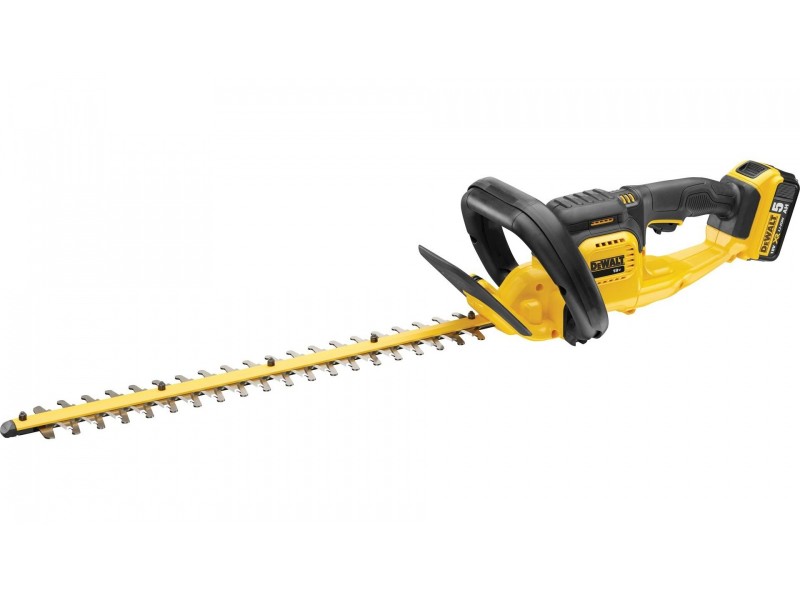 Akumulatorske vrtne škarje za živo mejo DeWalt DCM563P1, 18 V, 5,0 Ah