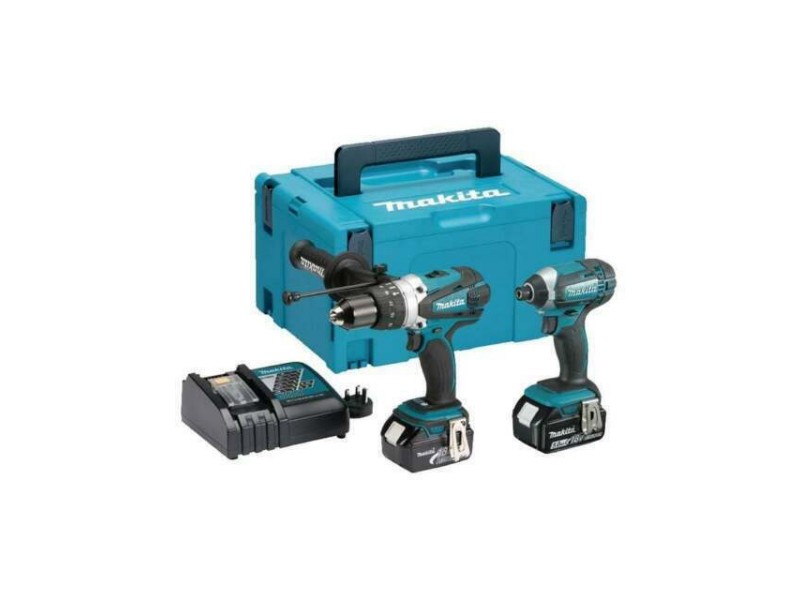 Akumulatorski set orodja Makita DLX2145TJ, DHP458, DTD152, DC18RC, 2x 18V/5.0, Makpac3