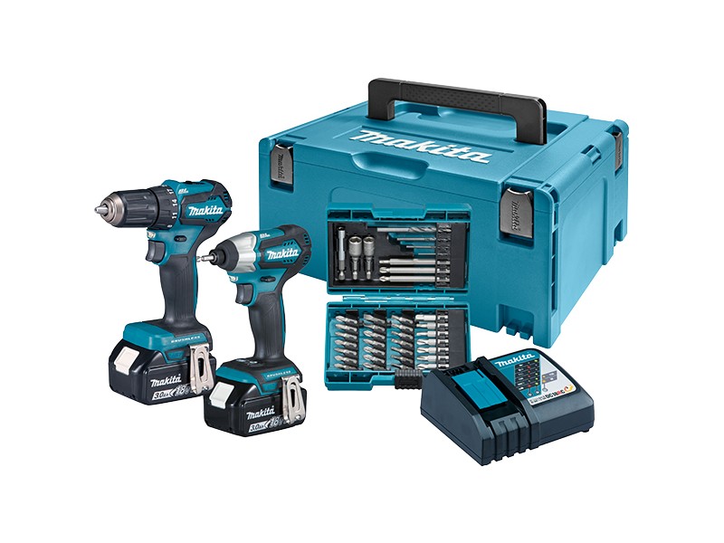Akumulatorski set: DTD155, DDF483, DC18RC, BL1830B Makita, DLX2220JX2