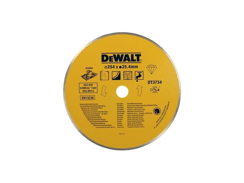 Rezalna diamantna plošča DeWalt, 250/25,4 mm, DT3734