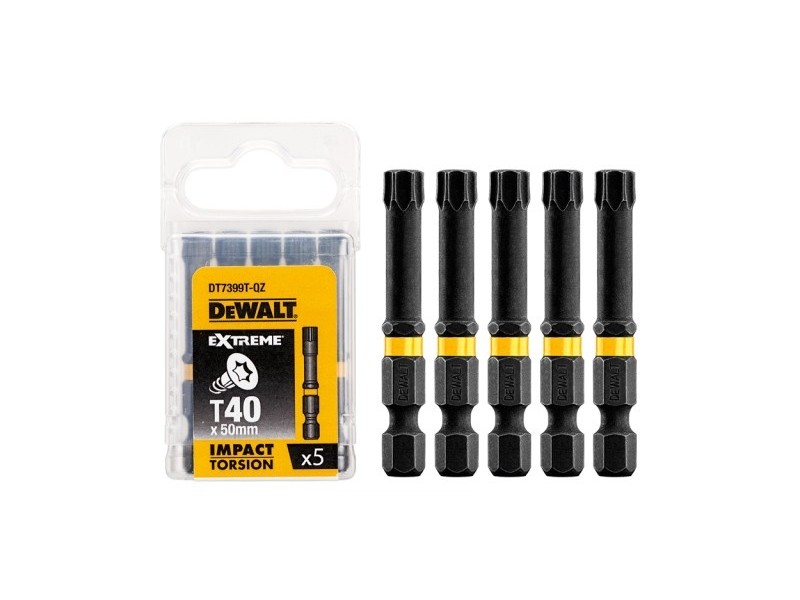 Torx vijačni nastavki Dewalt DT7399T, T40, Dolžina: 50mm, Pakiranje: 5 kos.