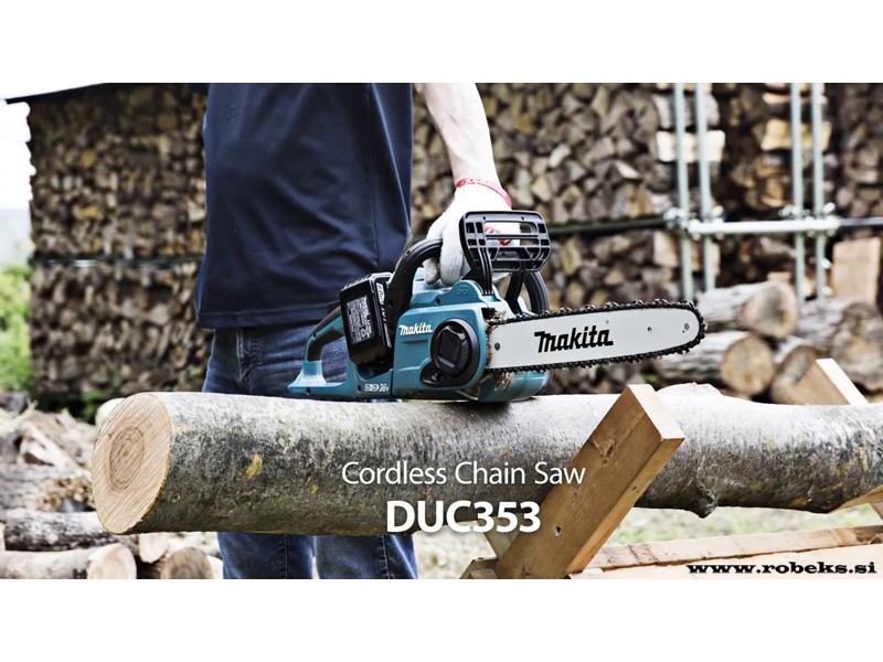 Akumulatorska verižna žaga Makita DUC353Z-PP1, 18+18V, 2xBL1840B, 1xDC18RD, set