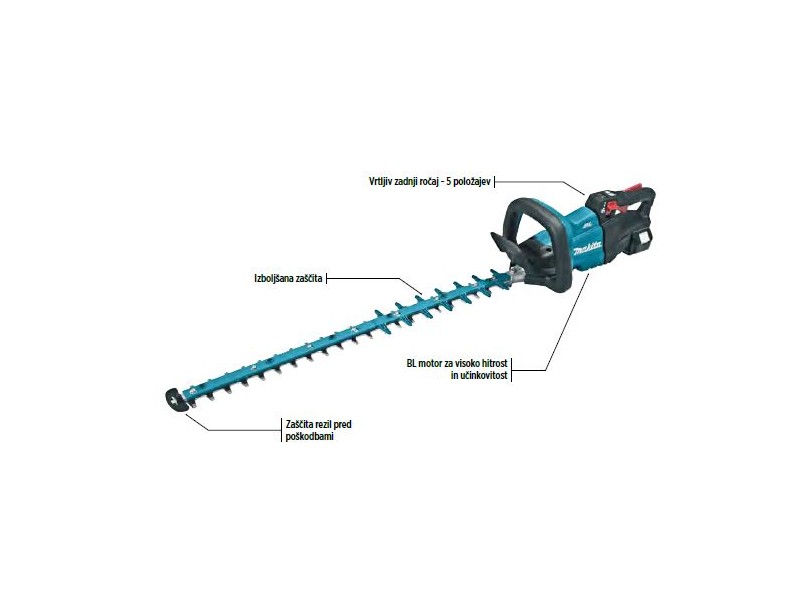Akumulatorske škarje za živo mejo Makita DUH752Z, 18V, 750mm, 4.4kg