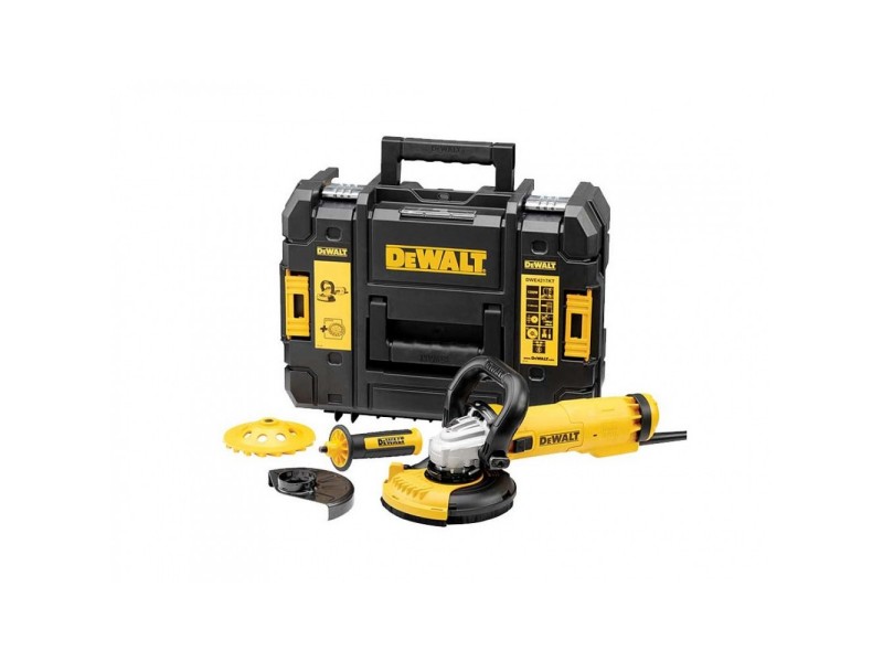 Kotni brusilnik Dewalt DWE4217KT, za brušenje betona, 1.200W, 125mm + Ščitnik za brušenje betona