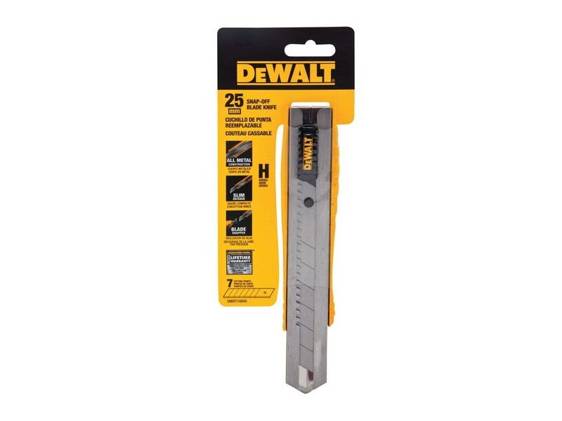 Kovinski rezalni nož Dewalt z drsnikom za samodejno zaklepanje DWHT10045-0, 25 mm