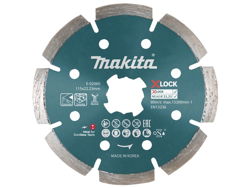 Dia rezalna plošča THIN X-LOCK Makita, 115 mm, segmentni rob, E-02060