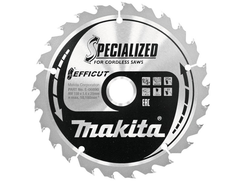 TCT žagin list EFFICUT Makita, Dimenzije: 150x1,4x20mm, Zob: 25, E-06909