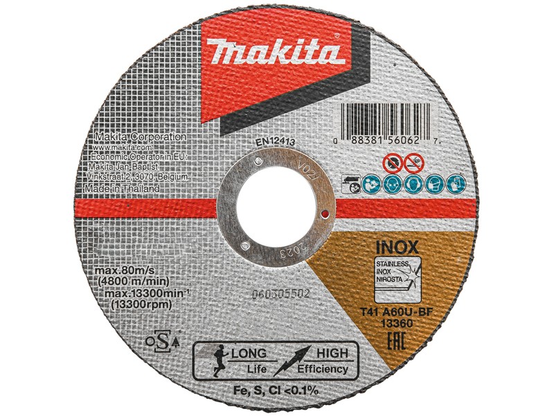 Tanka rezalna plošča Makita, za inox, Dimenzije: 230x22,23x1,9mm, E-13764