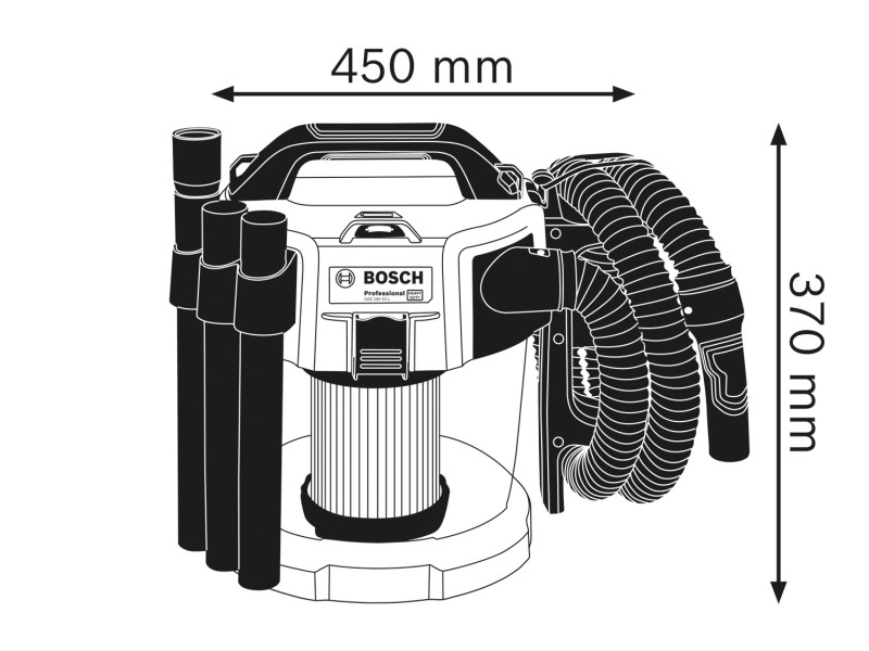 Akumulatorski sesalnik za prah Bosch GAS 18V-10 L, 18V, L razred, 24,0 l/s, 6L, 4.7kg, 06019C6300