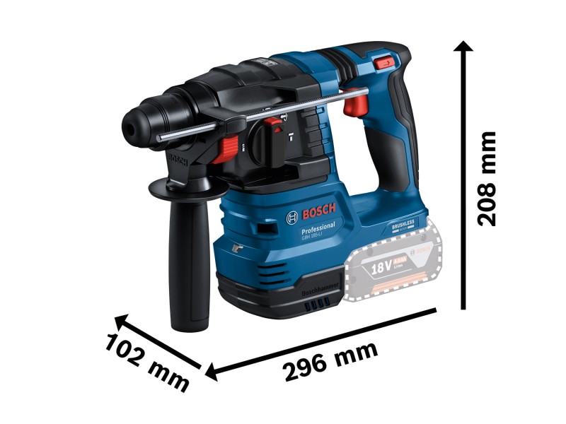 Akumulatorsko vrtalno kladivo s sistemom SDS plus Bosch GBH 185-LI, 18V, 1.9J, 2.3kg, 0611924020