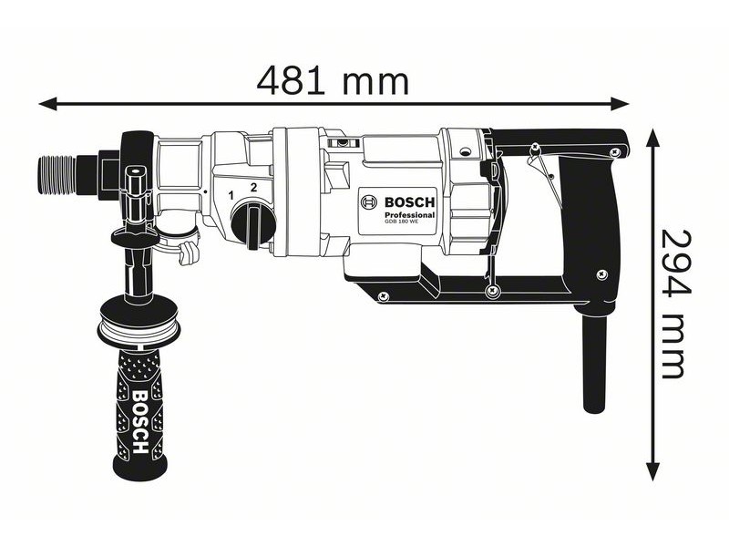 Diamantni vrtalnik Bosch GDB 180 WE za suho in mokro vrta, 2.000W, 1 1/4