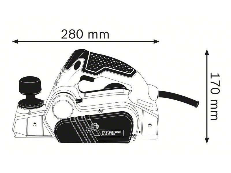 Professionalni oblič Bosch GHO 26-82 D, 710W, 82mm, 2.8kg, 06015A4300