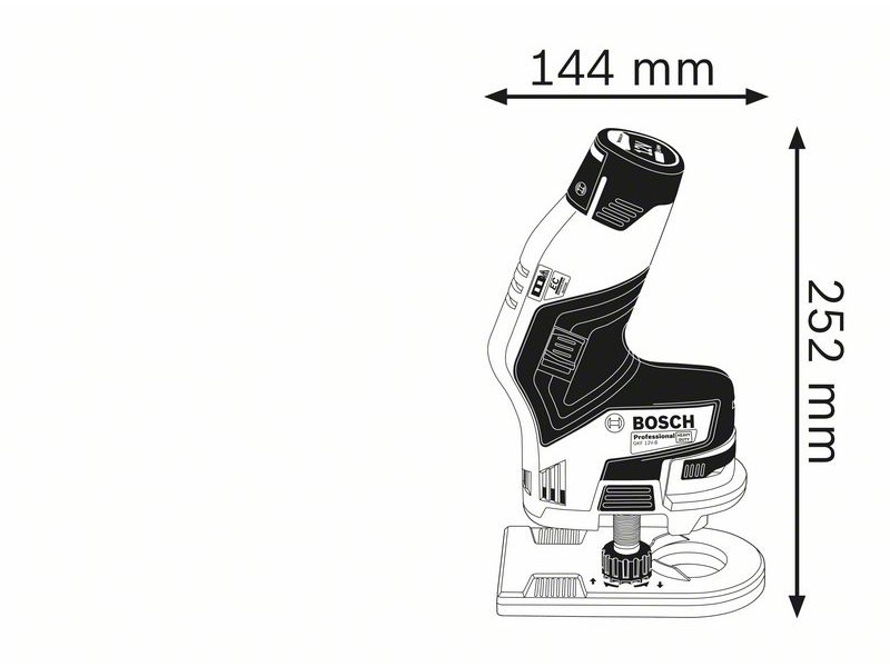 Akumulatorski robni rezkalnik Bosch GKF 12V-8 SOLO, 12V, 6 mm/8 mm, 1.3kg, 06016B0002