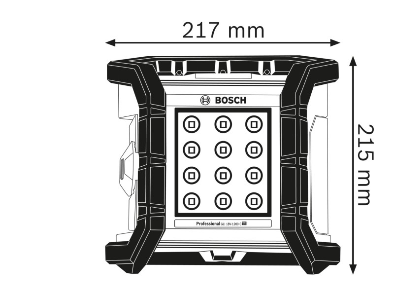 Brezžična svetilka Bosch GLI 18V-1200 C, 14,4–18V, 1.200lm, 1.4kg, 0601446700