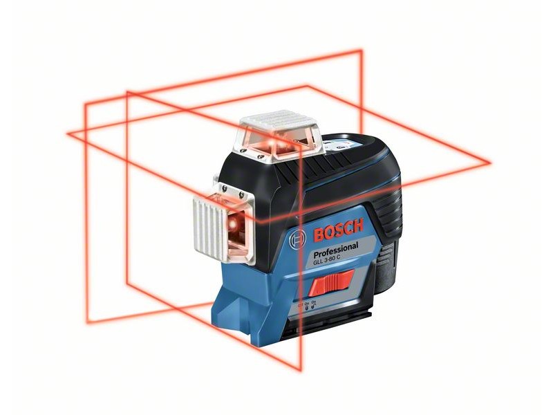 Linijski laser z rdečim žarkom Bosch GLL 3-80 C Solo v L-Boxx, 0601063R03