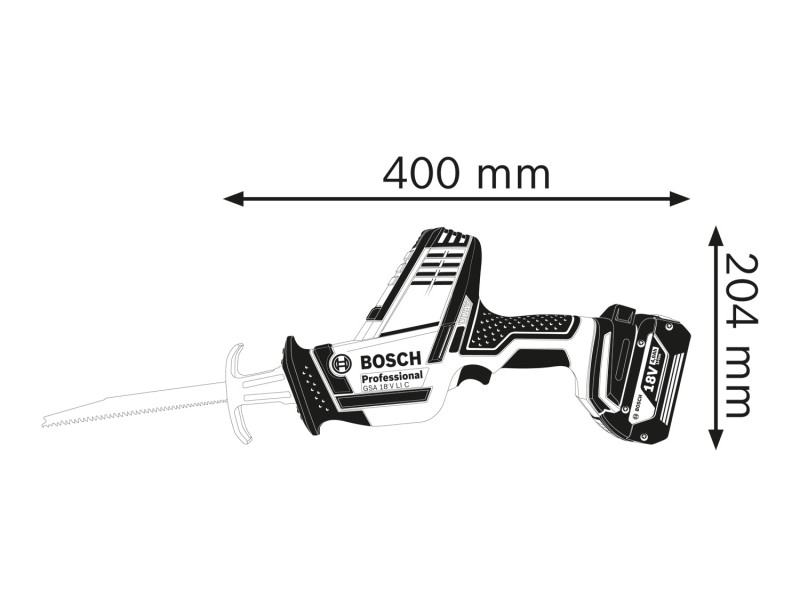 Akumulatorska sabljasta žaga Bosch, GSA 18 V-LI C, 2x5.0Ah, GAL1880CV, 28mm, 3.4kg, 06016A5002