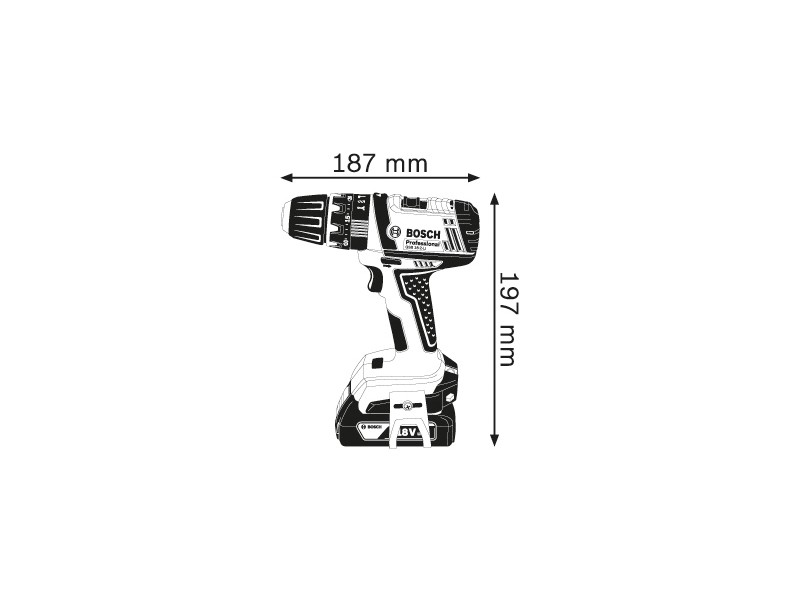 Akumulatorski udarni vrtalni vijačnik Bosch GSB 18-2-LI, 18V, 1-10mm, 1.4kg, 06019D2300