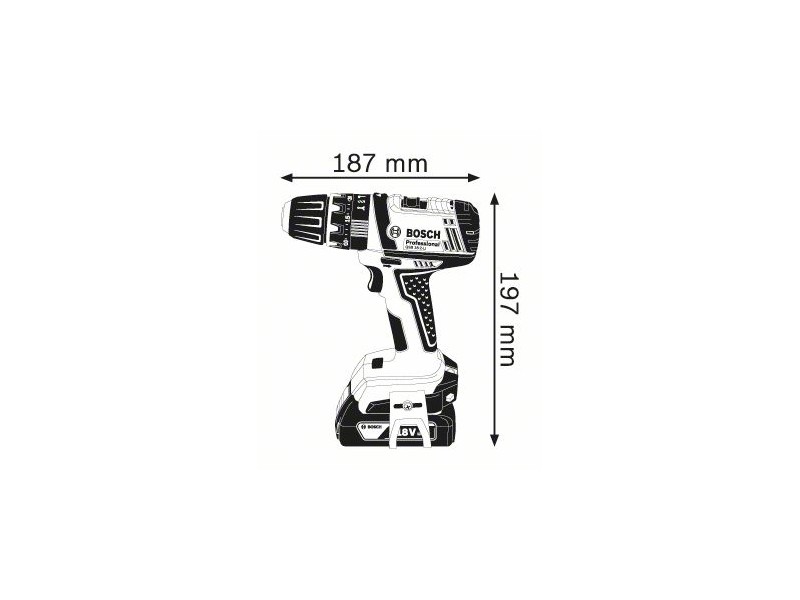 Akumulatorski udarni vrtalni vijačnik Bosch GSB 18-2-LI, 18V, 1-10mm, 1.4kg, 06019D2301