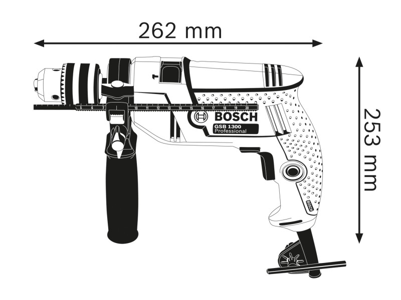 Udarni vrtalnik Bosch GSB 550, 550W, 1.5-13mm, 1.8kg, 06011A1023