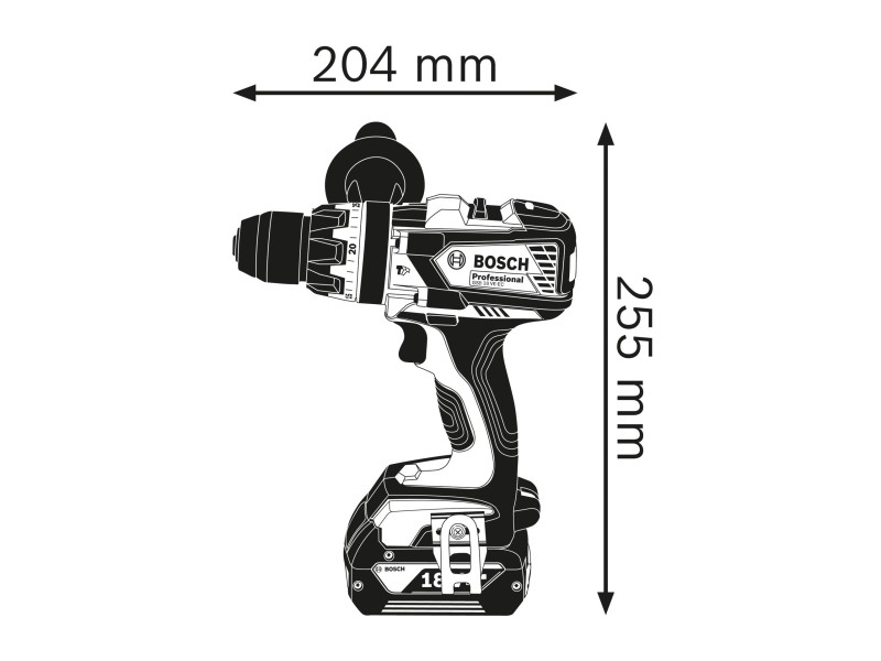 Akumulatorski udarni vrtalni vijačnik Bosch GSB 18 VE-EC, 18V, 1.5-13mm, 2.3kg, 06019F1302