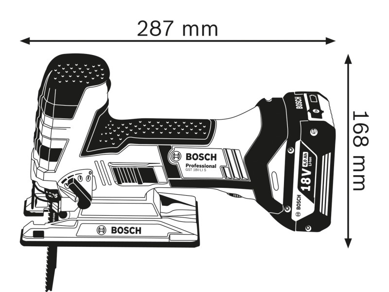 Akumulatorska vbodna žaga Bosch GST 18 V-LI S SOLO, 18V, 23mm, 2.4kg, 06015A5100