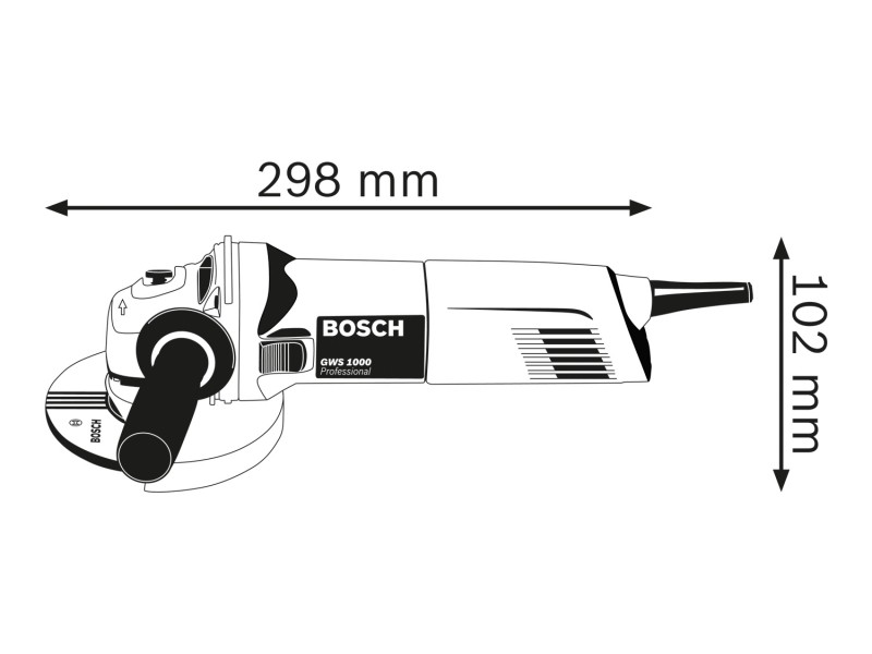 Kotni brusilnik Bosch GWS 1000, 1.000W, 125mm, M14, 2.1kg, 0601828800