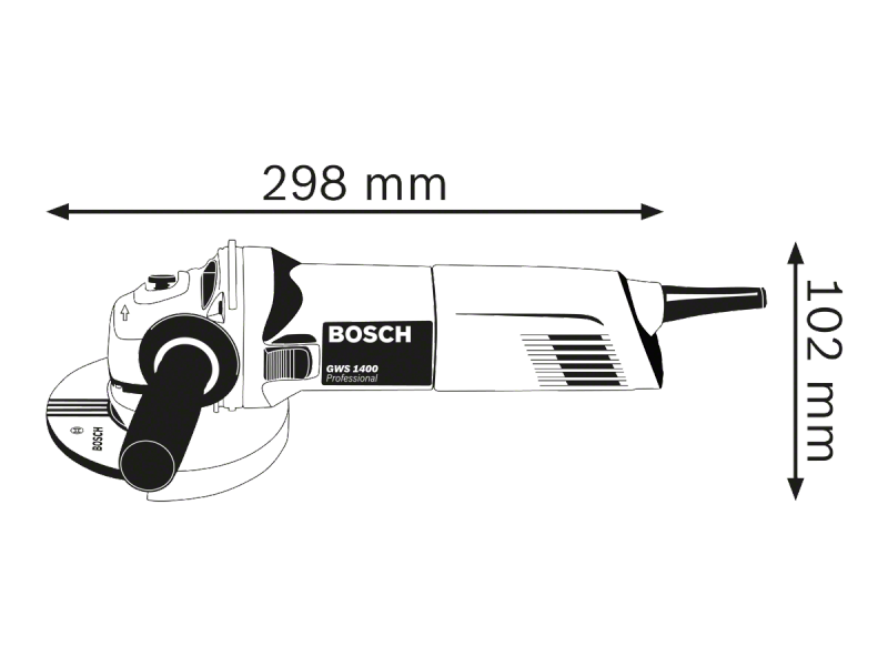Električni kotni brusilnik Bosch GWS 1400, 1.400W, 125mm, 2.2kg, 0601824806