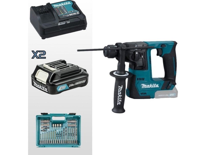 Akumulatorsko vrtalno kladivo Makita HR140DSAE1, SDS-Plus, 2x 2.0Ah, DC10SA, 10,8V, 14mm, 1J, 2.6kg