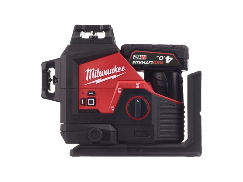 Akumulatorski linijski laser Milwaukee M12 3PL-0C v kovčku, 12V, 0,3mm/m, IP54, 38m, 1kg, 4933478103