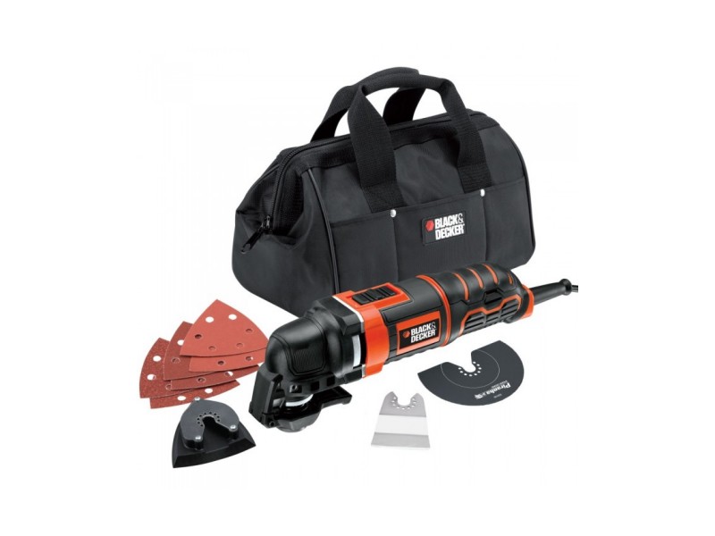 Multifunkcijsko orodje Black and Decker MT280BA v torbi z dodatki, 280W, 3m, 2.2kg