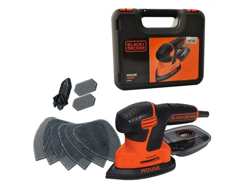 Vibracijski brusilnik MOUSE Black and Decker KA2500K, 120W, 1kg