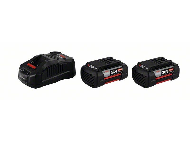 Začetni komplet Bosch 2x litij-ionska akum. baterija GBA 36 V 6,0 Ah+polnilnik GAL 3680 CV, 1600A00L1U