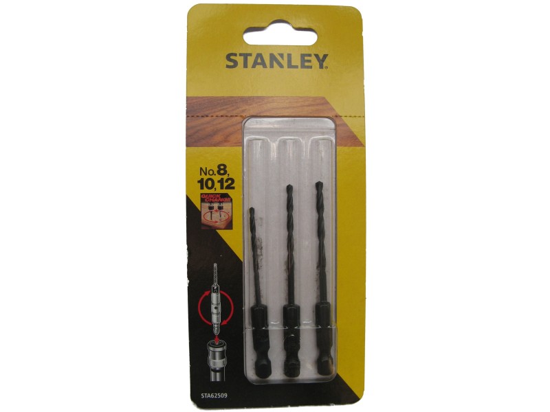 3-delni set pilotnih svedrov Stanley, 8, 10, 12mm, STA62509