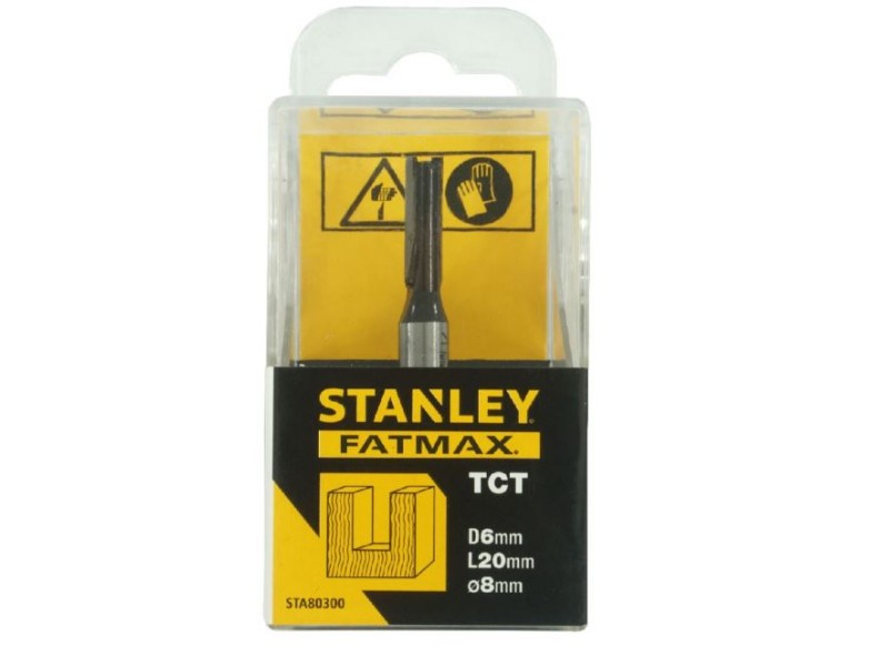 TCT zaobljeno rezkalo z ležajem, profilno​ Stanley, Vpetje: 8mm, Dimenzije: 6x20mm, STA80300