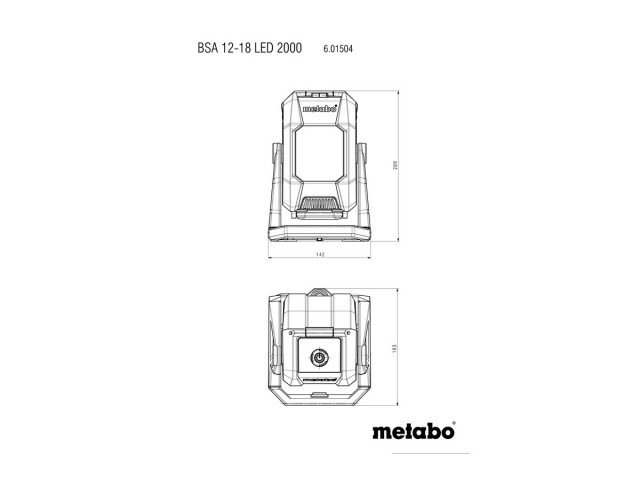 Akumulatorska svetilka za gradbišča Metabo BSA 12-18 LED 2000, 18V, 2.000lm, 1.2kg, 601504850