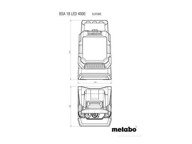 Akumulatorska svetilka za gradbišča Metabo BSA 18 LED 4000, 18V, 4.000lm, 1.9kg, 601505850