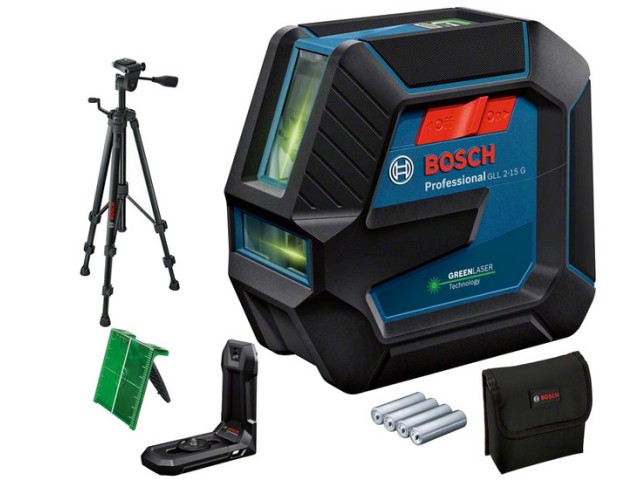 Linijski laser Bosch GLL 2-15 G, do 15 M, ± 0,3 mm/m, ± 4°, 0601063W01