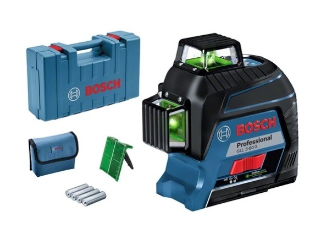 Linijski laser Bosch GLL 3-80 G, raz. las.: 2, del. temp.: -10 – 40 °C, 0601063Y00